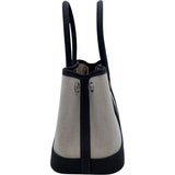 エルメス HERMES ネオガーデン23 W刻印 ベージュ・マロン SV金具 トワル レディース ハンドバッグ