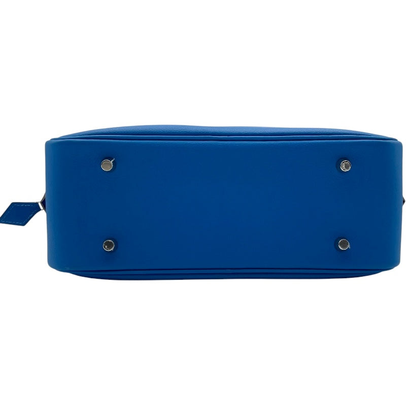 エルメス HERMES プリュム28 X刻 ブルーイドラ SV金具 エバーカラー レディース ハンドバッグ