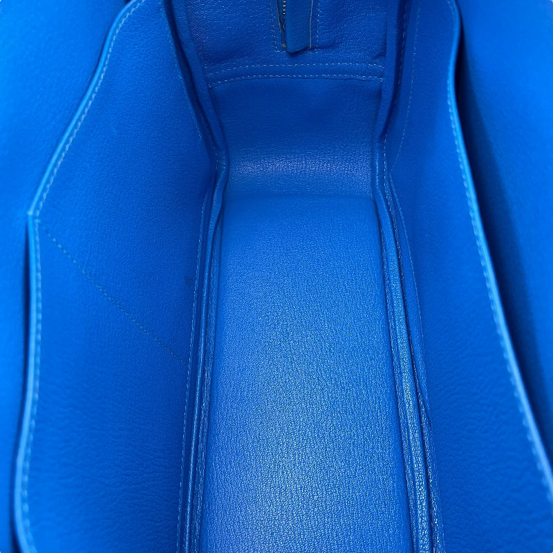 エルメス HERMES プリュム28 X刻 ブルーイドラ SV金具 エバーカラー レディース ハンドバッグ