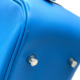 エルメス HERMES プリュム28 X刻 ブルーイドラ SV金具 エバーカラー レディース ハンドバッグ