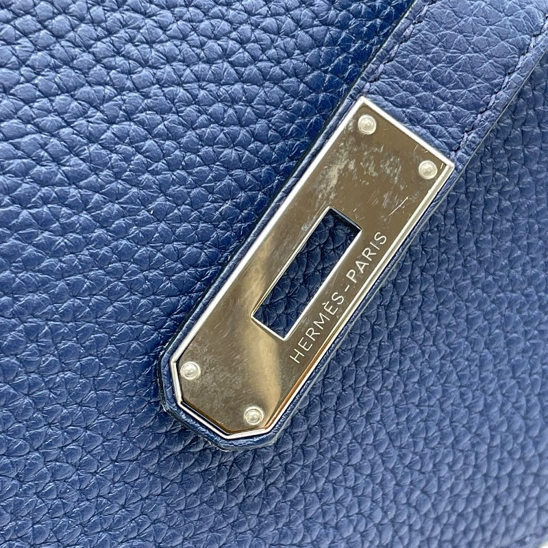 エルメス HERMES ジプシエール28 T刻 ブルーサフィール SV金具 トリヨン ユニセックス ショルダーバッグ