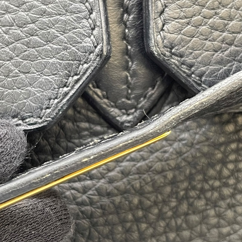 エルメス HERMES バーキン35 □E刻 ブラック GD金具 フィヨルド レディース ハンドバッグ