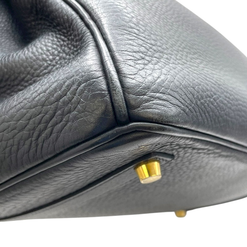 エルメス HERMES バーキン35 □E刻 ブラック GD金具 フィヨルド レディース ハンドバッグ