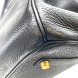 エルメス HERMES バーキン35 □E刻 ブラック GD金具 フィヨルド レディース ハンドバッグ