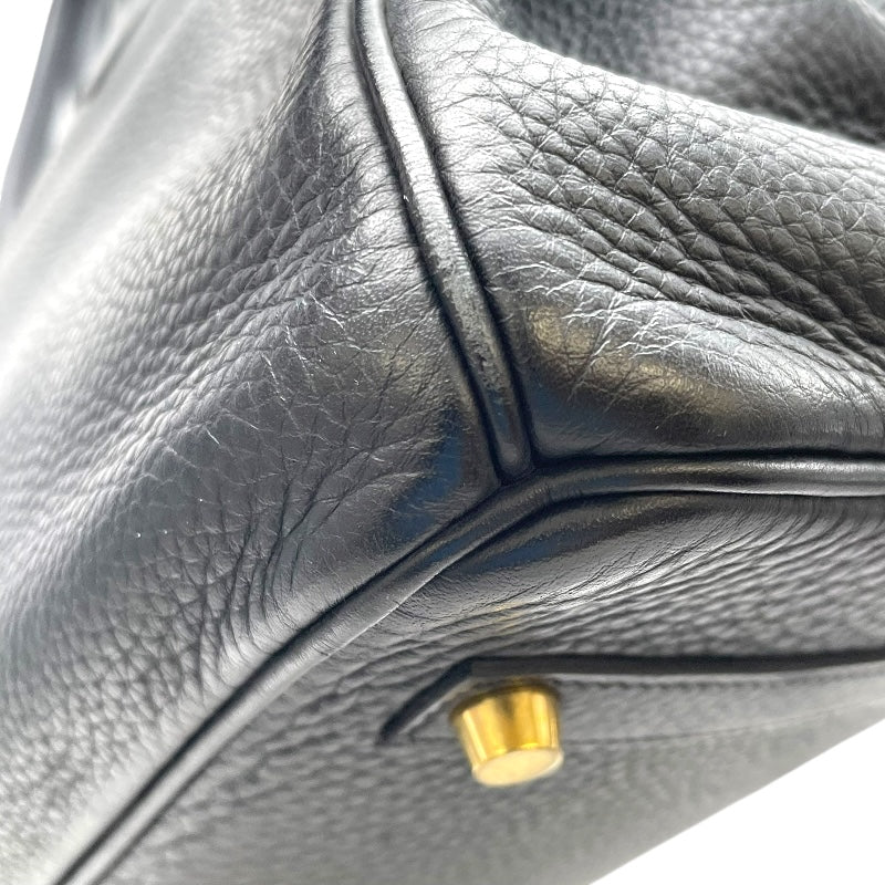 エルメス HERMES バーキン35 □E刻 ブラック GD金具 フィヨルド レディース ハンドバッグ