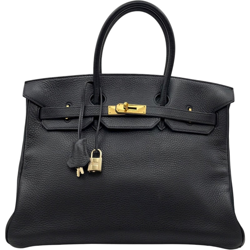 エルメス HERMES バーキン35 □E刻 ブラック GD金具 フィヨルド レディース ハンドバッグ