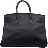 エルメス HERMES バーキン35 □E刻 ブラック GD金具 フィヨルド レディース ハンドバッグ