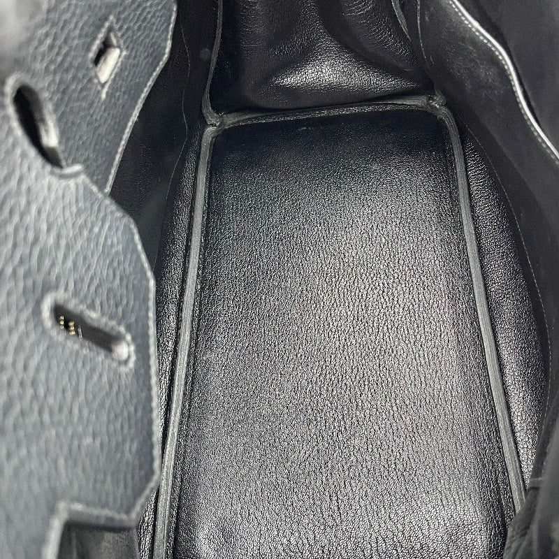 エルメス HERMES バーキン35 □E刻 ブラック GD金具 フィヨルド レディース ハンドバッグ