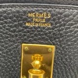 エルメス HERMES バーキン35 □E刻 ブラック GD金具 フィヨルド レディース ハンドバッグ