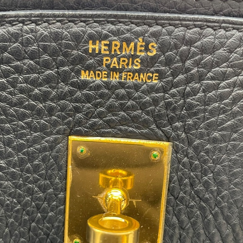 エルメス HERMES バーキン35 □E刻 ブラック GD金具 フィヨルド レディース ハンドバッグ