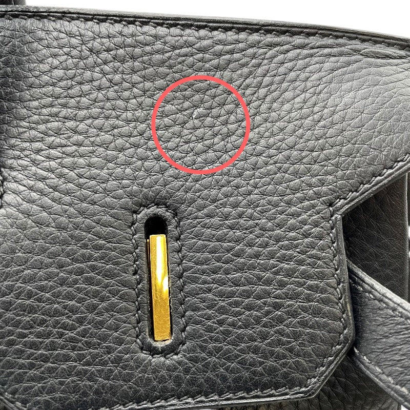 エルメス HERMES バーキン35 □E刻 ブラック GD金具 フィヨルド レディース ハンドバッグ