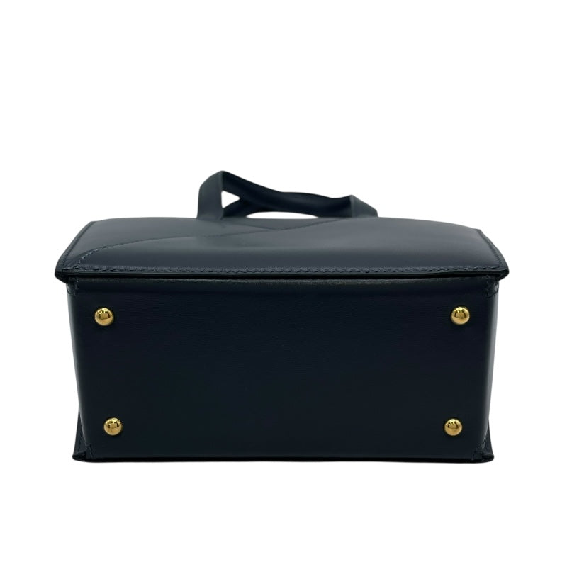 エルメス HERMES コカーズ 〇X刻 ブルーインディゴ GD金具 ボックスカーフ レディース ハンドバッグ