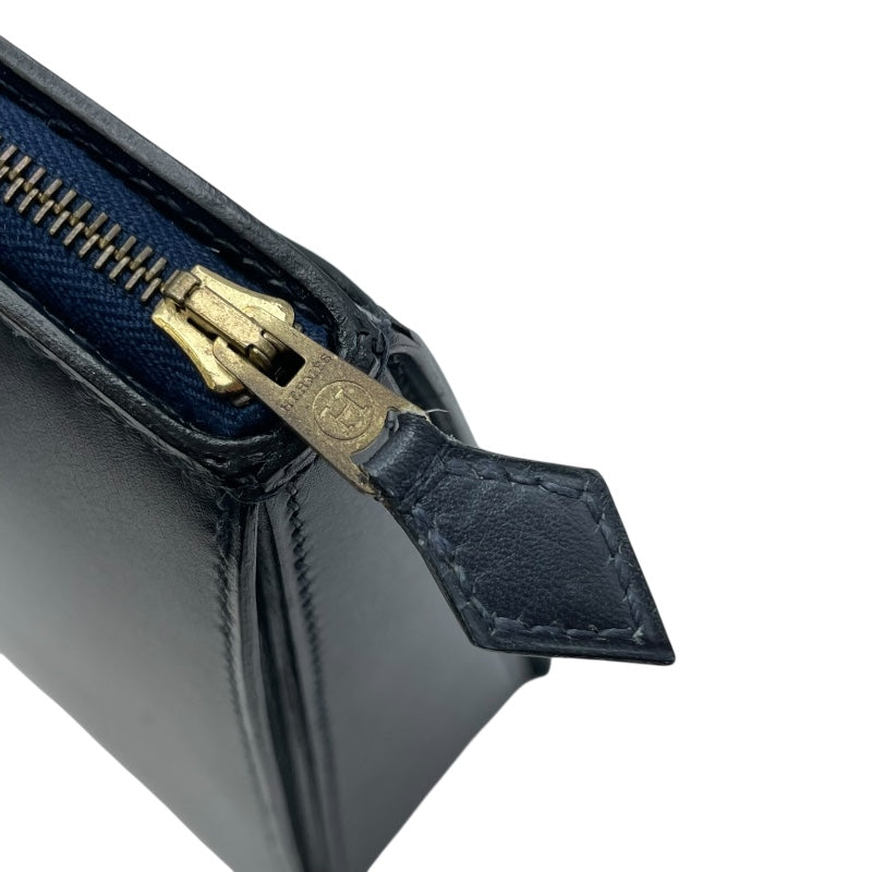 エルメス HERMES コカーズ 〇X刻 ブルーインディゴ GD金具 ボックスカーフ レディース ハンドバッグ