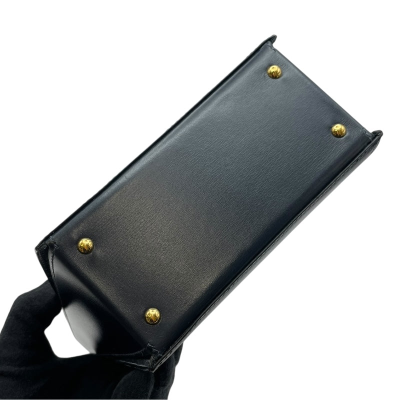 エルメス HERMES コカーズ 〇X刻 ブルーインディゴ GD金具 ボックスカーフ レディース ハンドバッグ