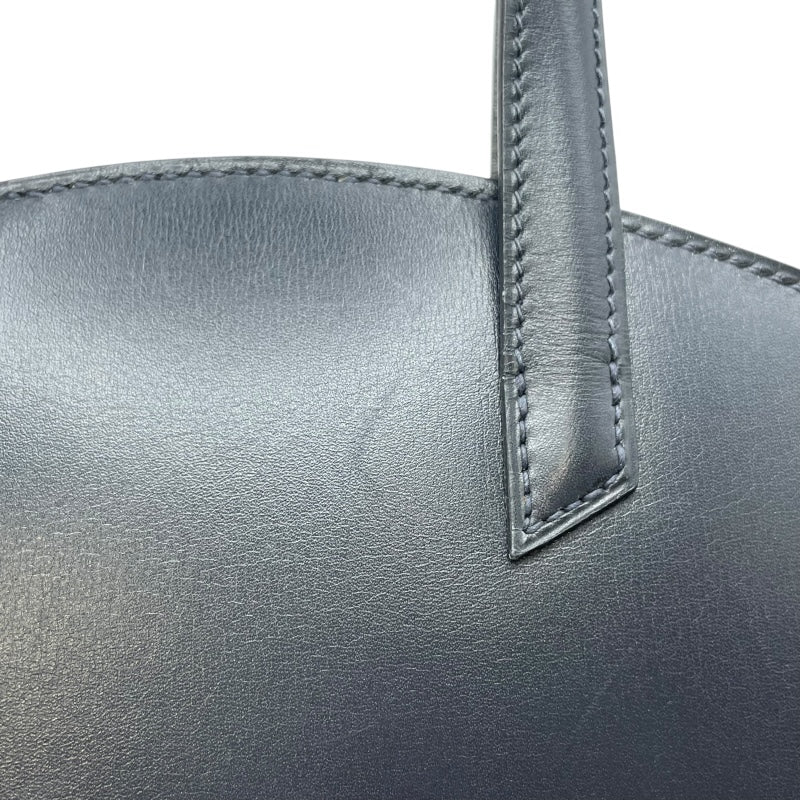 エルメス HERMES コカーズ 〇X刻 ブルーインディゴ GD金具 ボックスカーフ レディース ハンドバッグ