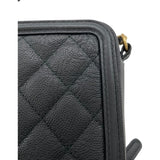 シャネル CHANEL CCフィグリー チェーンショルダー A84452 25番台 ブラック GD金具 キャビア レディース ショルダーバッグ