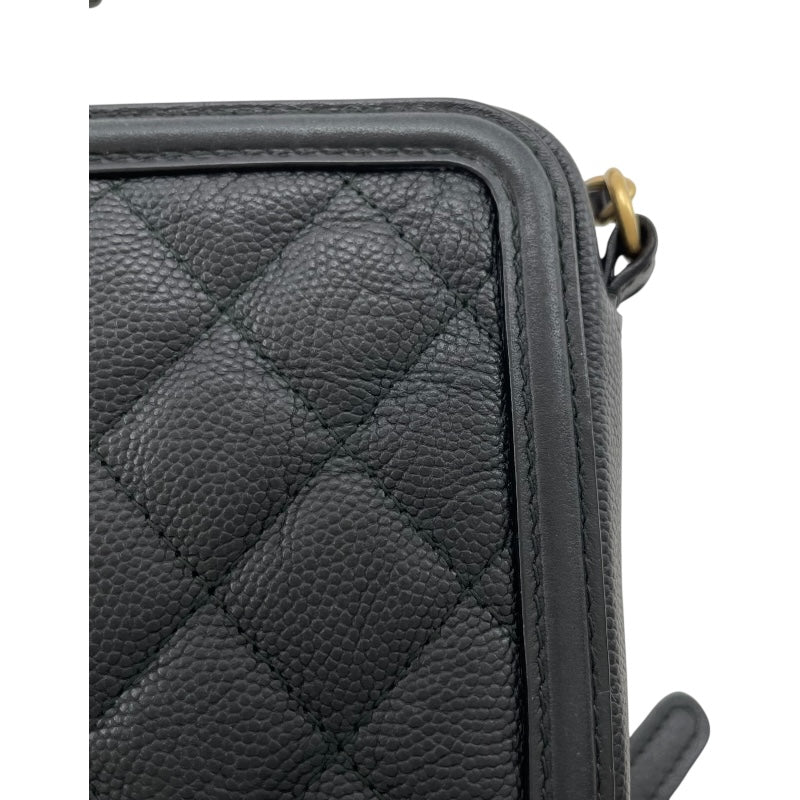 シャネル CHANEL CCフィグリー チェーンショルダー A84452 25番台 ブラック GD金具 キャビア レディース ショルダーバッグ