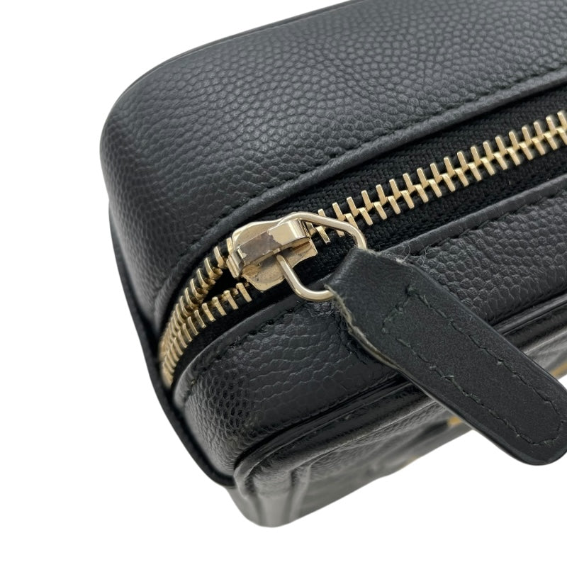 シャネル CHANEL CCフィグリー チェーンショルダー A84452 25番台 ブラック GD金具 キャビア レディース ショルダーバッグ