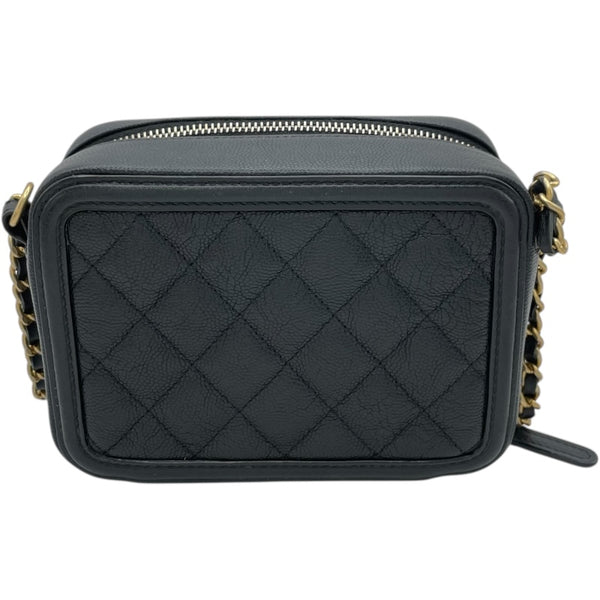 シャネル CHANEL CCフィグリー チェーンショルダー A84452 25番台 ブラック GD金具 キャビア レディース ショルダーバッグ