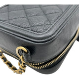 シャネル CHANEL CCフィグリー チェーンショルダー A84452 25番台 ブラック GD金具 キャビア レディース ショルダーバッグ