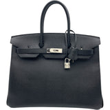 エルメス HERMES バーキン35 R刻印 ブラック SV金具 エプソン レディース ハンドバッグ