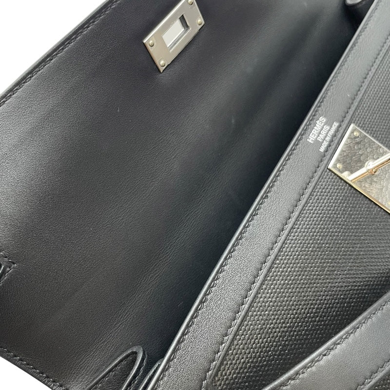エルメス HERMES ケリー32 外縫い Z刻 ブラック SV金具 アッシュベルリンヌ・スイフト レディース ショルダーバッグ