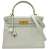 エルメス HERMES ケリー28 内縫い U刻印 ホワイト/ゴールド金具 エバーカラー レディース ショルダーバッグ