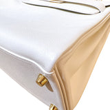 エルメス HERMES ケリー28 内縫い U刻印 ホワイト/ゴールド金具 エヴァーカラー レディース ショルダーバッグ