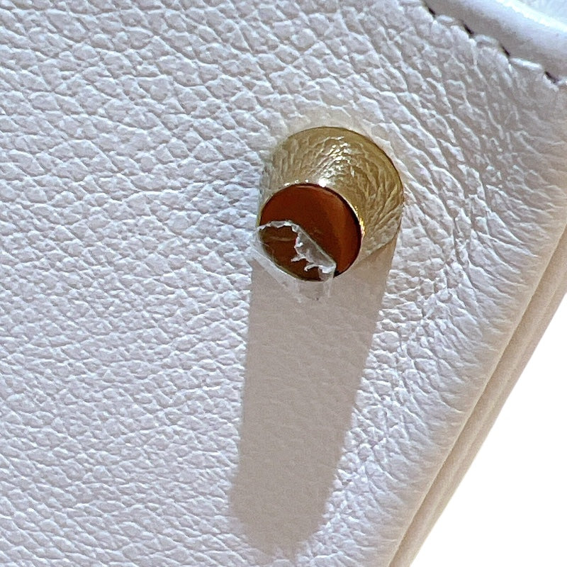 エルメス HERMES ケリー28 内縫い U刻印 ホワイト/ゴールド金具 エヴァーカラー レディース ショルダーバッグ