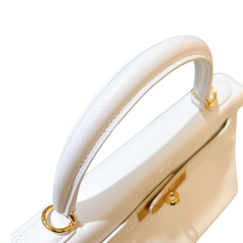 エルメス HERMES ケリー28 内縫い U刻印 ホワイト/ゴールド金具 エヴァーカラー レディース ショルダーバッグ