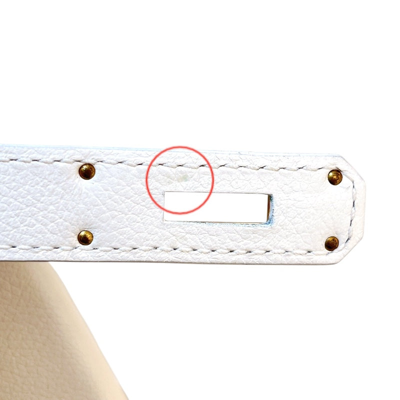 エルメス HERMES ケリー28 内縫い U刻印 ホワイト/ゴールド金具 エヴァーカラー レディース ショルダーバッグ