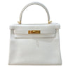 エルメス HERMES ケリー28 内縫い U刻印 ホワイト/ゴールド金具 エヴァーカラー レディース ショルダーバッグ