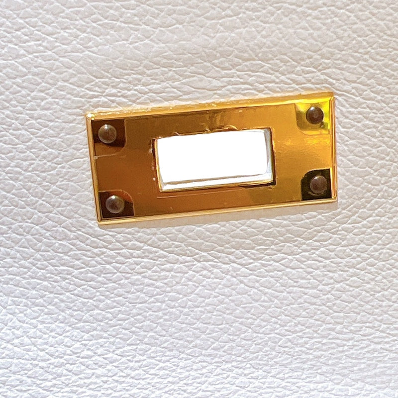 エルメス HERMES ケリー28 内縫い U刻印 ホワイト/ゴールド金具 エヴァーカラー レディース ショルダーバッグ