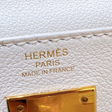 エルメス HERMES ケリー28 内縫い U刻印 ホワイト/ゴールド金具 エヴァーカラー レディース ショルダーバッグ