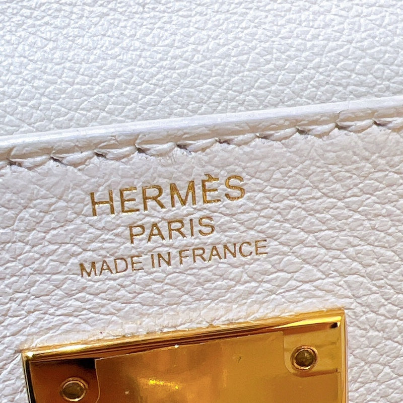 エルメス HERMES ケリー28 内縫い U刻印 ホワイト/ゴールド金具 エヴァーカラー レディース ショルダーバッグ
