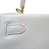 エルメス HERMES ケリー28 内縫い U刻印 ホワイト/ゴールド金具 エヴァーカラー レディース ショルダーバッグ