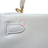 エルメス HERMES ケリー28 内縫い U刻印 ホワイト/ゴールド金具 エヴァーカラー レディース ショルダーバッグ