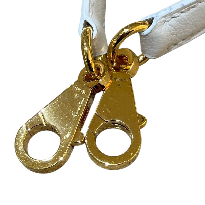 エルメス HERMES ケリー28 内縫い U刻印 ホワイト/ゴールド金具 エヴァーカラー レディース ショルダーバッグ