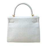 エルメス HERMES ケリー28 内縫い U刻印 ホワイト/ゴールド金具 エヴァーカラー レディース ショルダーバッグ