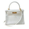 エルメス HERMES ケリー28 内縫い U刻印 ホワイト/ゴールド金具 エヴァーカラー レディース ショルダーバッグ