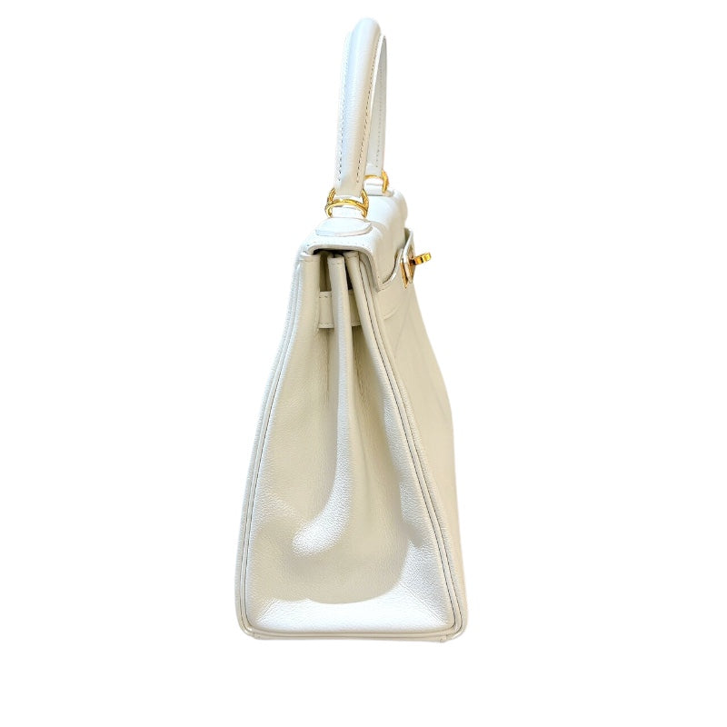 エルメス HERMES ケリー28 内縫い U刻印 ホワイト/ゴールド金具 エヴァーカラー レディース ショルダーバッグ