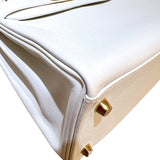 エルメス HERMES ケリー28 内縫い U刻印 ホワイト/ゴールド金具 エヴァーカラー レディース ショルダーバッグ