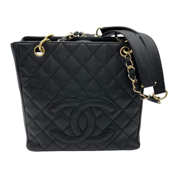 シャネル CHANEL PSTチェーントートバッグ A50994 8番台 ブラック GD金具 キャビアスキン レディース トートバッグ