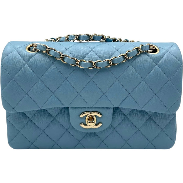 シャネル CHANEL マトラッセ23 A01113 ライトブルー GD金具 キャビア レディース ショルダーバッグ