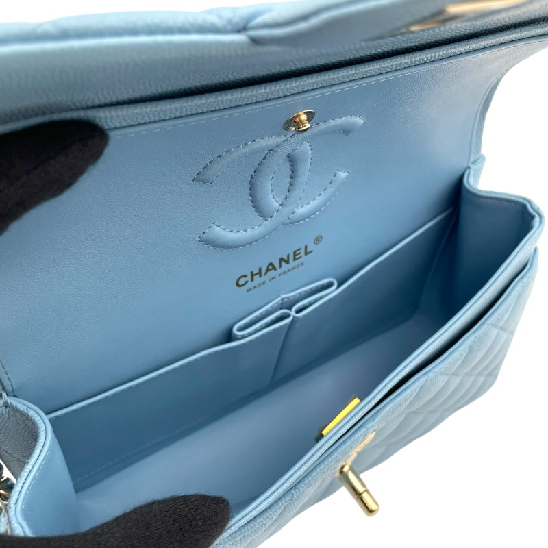 シャネル CHANEL マトラッセ23 A01113 ライトブルー GD金具 キャビア レディース ショルダーバッグ