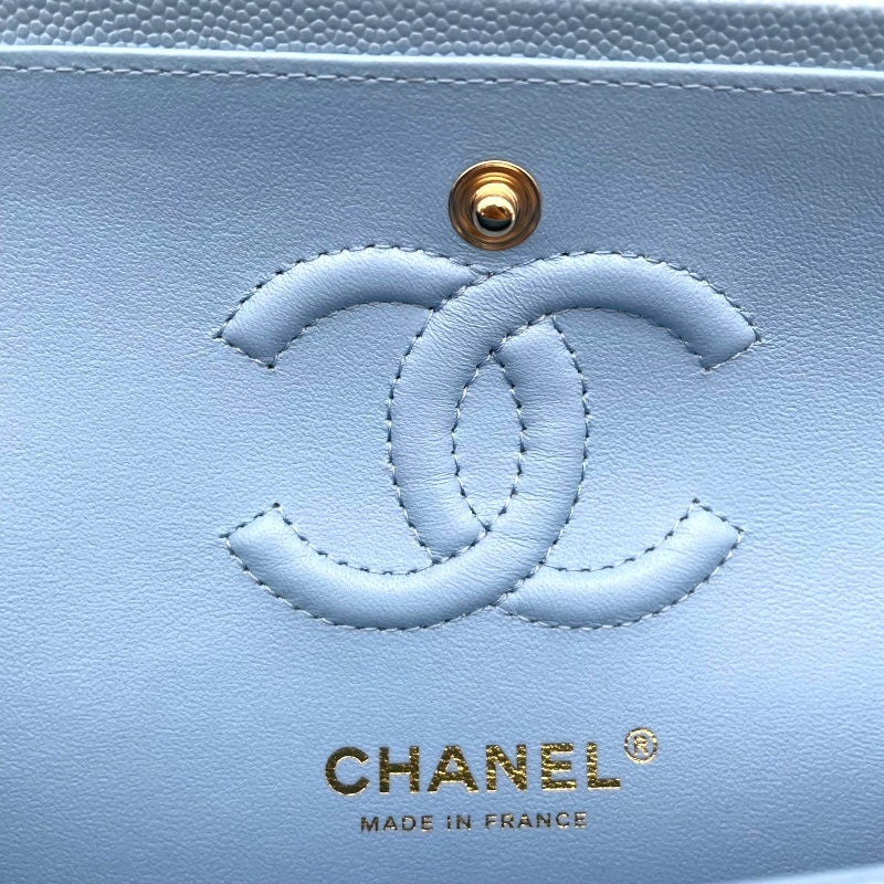 シャネル CHANEL マトラッセ23 A01113 ライトブルー GD金具 キャビア レディース ショルダーバッグ