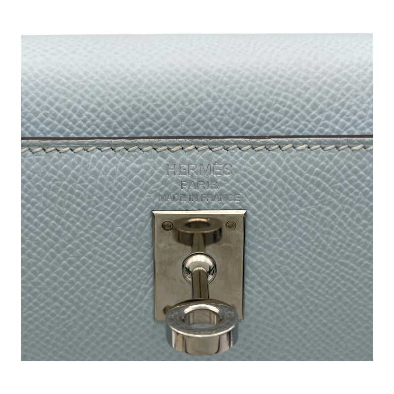 エルメス HERMES ケリー25 外縫い トリコロール U刻 ブルーブリュム・ヴェール SV金具 エプソン レディース ハンドバッグ
