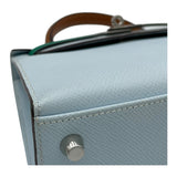 エルメス HERMES ケリー25 外縫い トリコロール U刻 ブルーブリュム・ヴェール SV金具 エプソン レディース ハンドバッグ