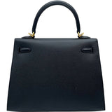 エルメス HERMES ケリー25 外縫い U刻 ブラック GD金具 エプソン レディース ショルダーバッグ