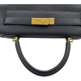 エルメス HERMES ケリー28 内縫い D刻印 ブラック GD金具 トゴ レディース ショルダーバッグ